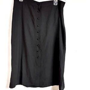 New ModCloth high waisted button down black midi skirt women’s size 12 large